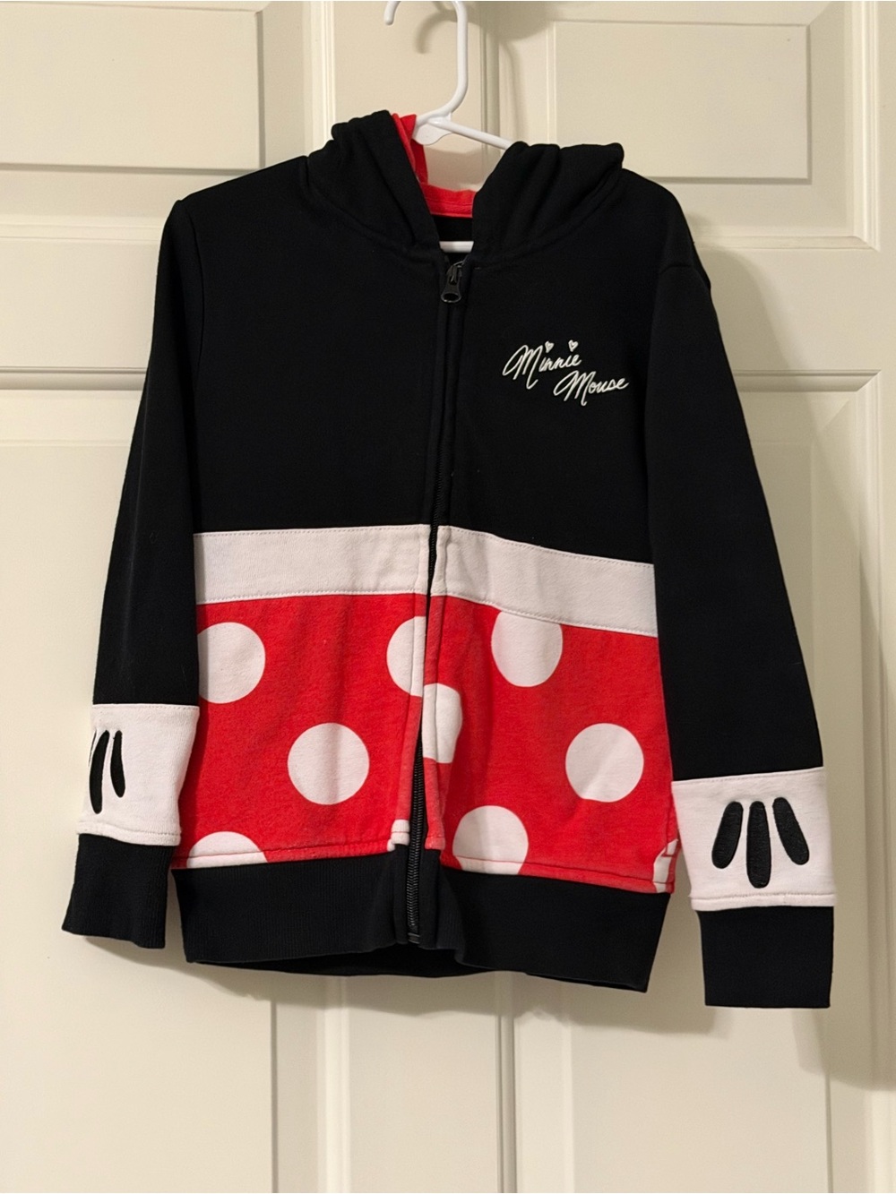 Disney Black & Red Minnie Mouse Zip Hoodie with bow detail
